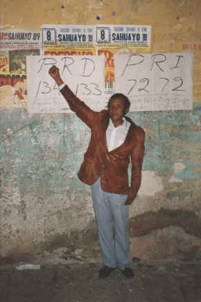 Celebrating PRD victory in 1989