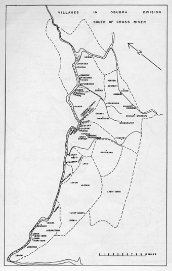 Villages in the Obruba Division, South of the Cross River.