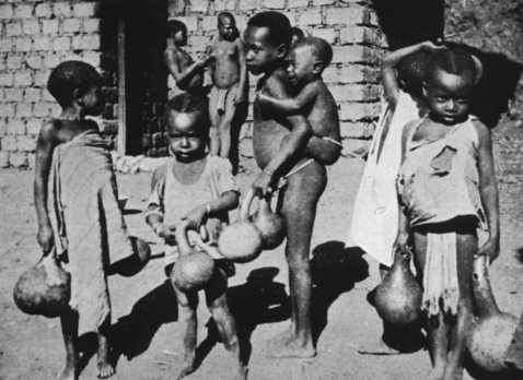 children fetching water